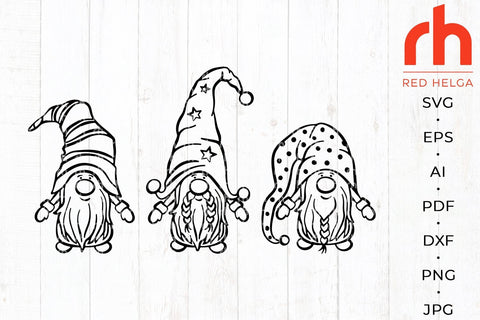 Christmas Gnomes SVG - Xmas Elf Cut File SVG RedHelgaArt 