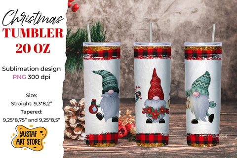 Christmas gnomes tumbler sublimation wrap 20 oz Sublimation Yustaf Art Store 
