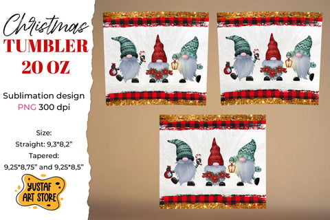 Christmas gnomes tumbler sublimation wrap 20 oz Sublimation Yustaf Art Store 