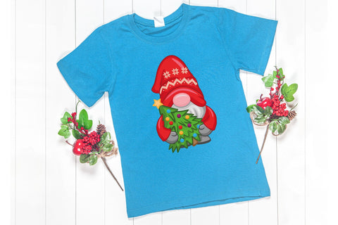 Christmas Gnomes With Gifts Sublimation Design. SVG PNG EPS Gnome Clipart Sublimation Yuliya 