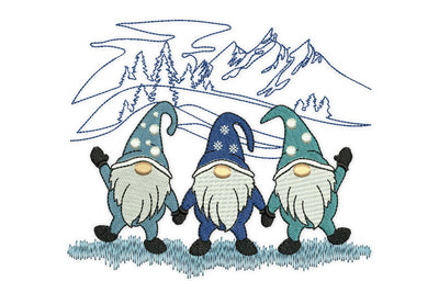 Christmas Gnomies Embroidery Designs, Winter Holiday Machine Embroidery File Embroidery/Applique DESIGNS NextEmbroidery 