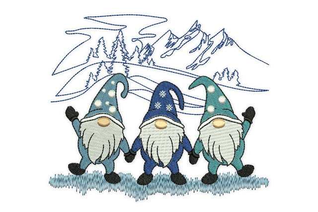 Christmas Gnomies Embroidery Designs, Winter Holiday Machine Embroidery File Embroidery/Applique DESIGNS NextEmbroidery 