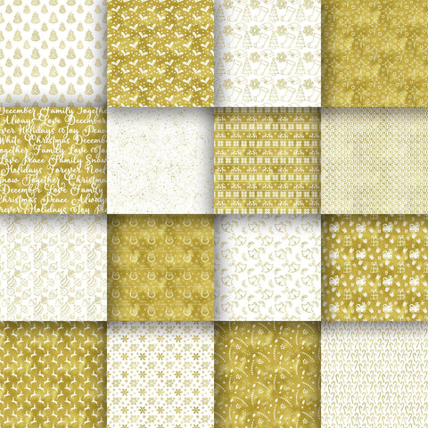 Christmas Gold Digital Papers Sublimation Old Market 