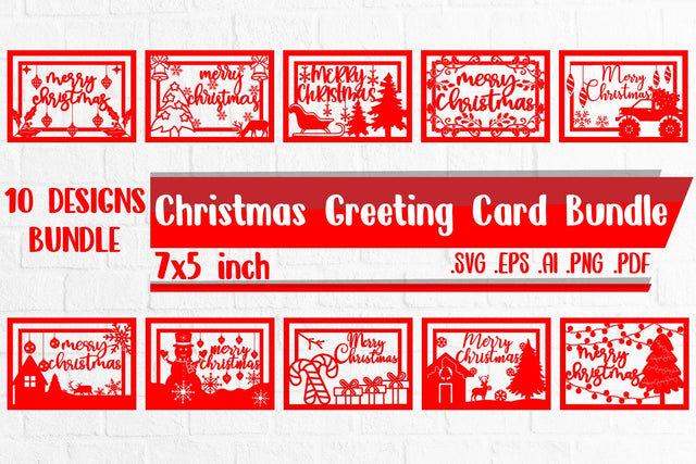 Christmas Greeting cards BUNDLE svg eps ai png pdf SVG zafrans studio 