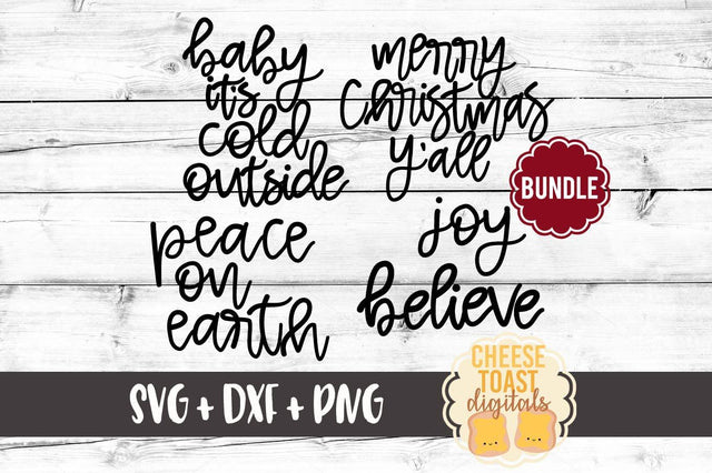 Christmas Hand-Lettered Bundle SVG Cheese Toast Digitals