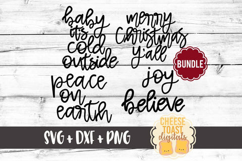 Christmas Hand-Lettered Bundle SVG Cheese Toast Digitals 