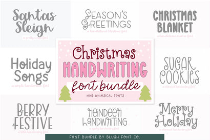 Christmas Handwriting Font Bundle Font Blush Font Co. 