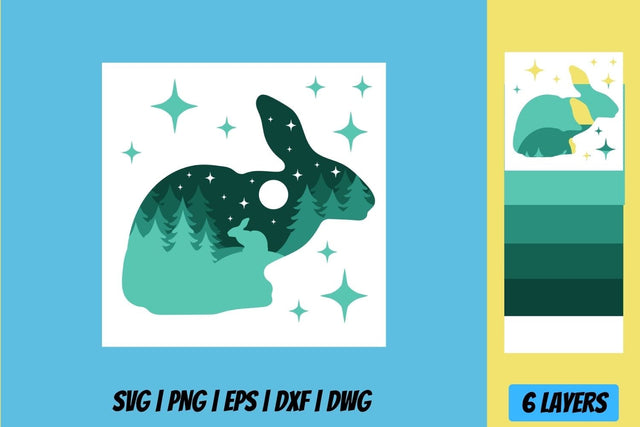 Christmas Hare Shadow Box SVG SvgOcean 