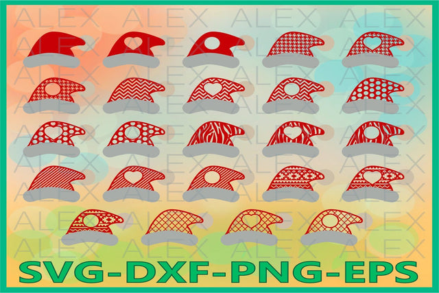 Christmas Hats SVG, Santa Claus Hats SVG AlexSVGStudio 