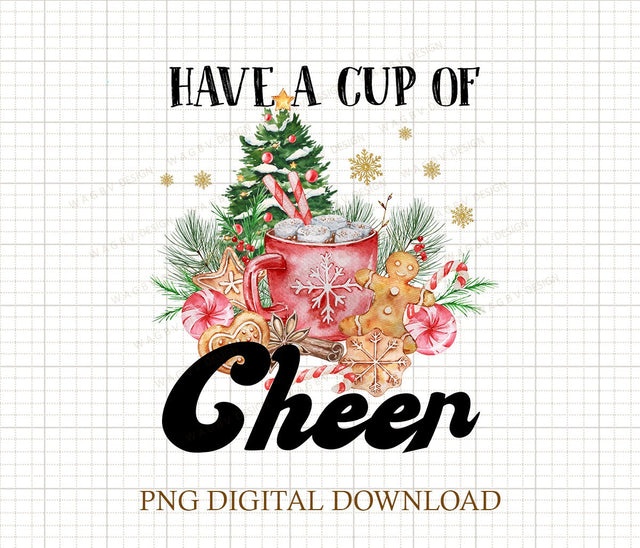 Christmas Have A Cup Of Cheer Png, Cute Winter Png, Christmas Png, Christmas Party Png, Christmas Png File, Gnome Coffee Design Sublimation DiamondDesign 