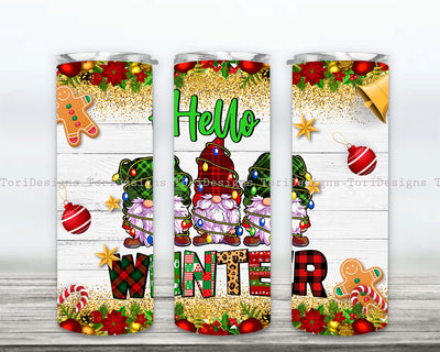 Christmas Hello Winter Tumbler Png Sublimation Design, 20oz Skinny Tumbler Png, Merry Christmas Png, Glitter Christmas Tumbler Png Download Sublimation ToriDesigns 