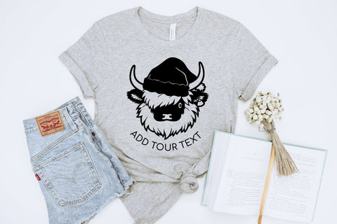 Christmas Highland Cow Face in Santa Hat SVG File SVG OrangeBrushStudio 