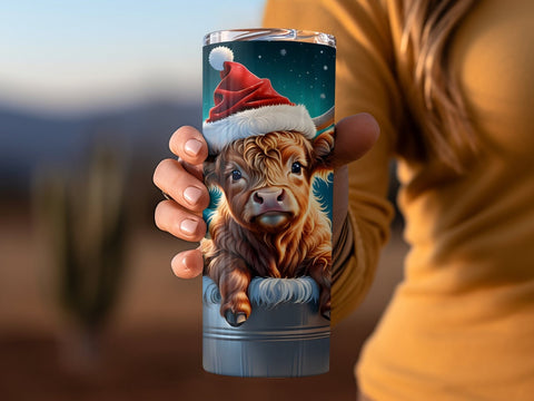 Christmas Highland cow tumbler wrap Sublimation Luvleigh Digitals 