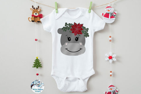 Christmas Hippo SVG SVG Wispy Willow Designs 