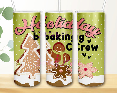 Christmas Holiday Baking Crew Gingerbread Scene for Sublimation Tumbler Digital Design PNG Sublimation sassyprint 