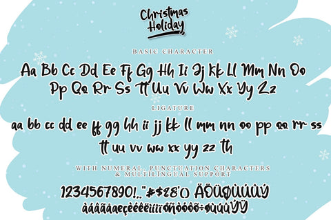 Christmas Holiday Font Stefani Letter 