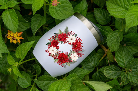 Christmas Holiday Wreath Clipart Bundle Sublimation Regulrcrative 