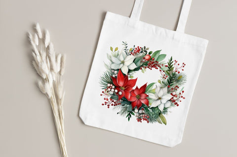 Christmas Holiday Wreath Clipart Bundle Sublimation Regulrcrative 