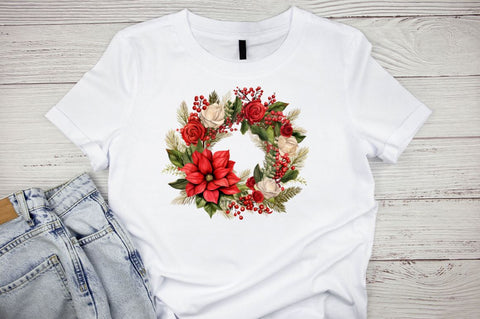 Christmas Holiday Wreath Clipart Bundle Sublimation Regulrcrative 