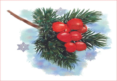 Christmas Holly Berries png, Watercolor Christmas ornament Sublimation sublimationhappy 
