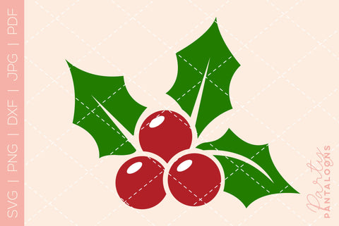 CHRISTMAS HOLLY SVG | Christmas Svg SVG Partypantaloons 
