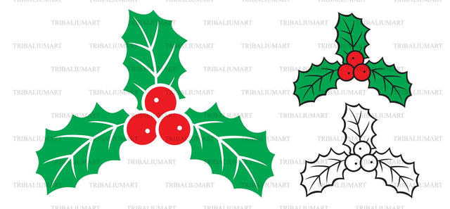 Christmas holly SVG TribaliumArtSF 