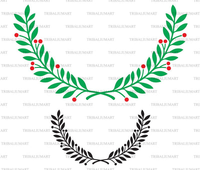 Christmas Holly Wreath SVG TribaliumArtSF 