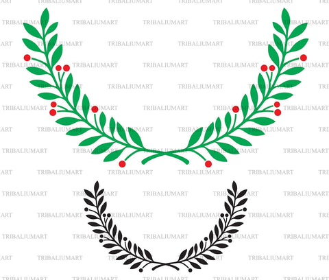 Christmas Holly Wreath SVG TribaliumArtSF 