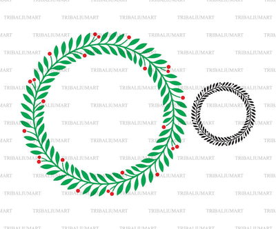 Christmas Holly Wreath SVG TribaliumArtSF 