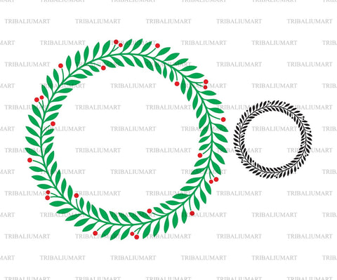 Christmas Holly Wreath SVG TribaliumArtSF 