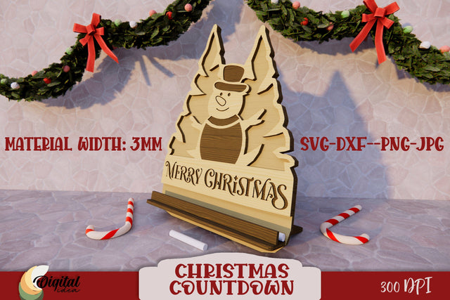 Christmas Home Decor Laser Cut. 3D Countdown Laser Cut. SVG Evgenyia Guschina 