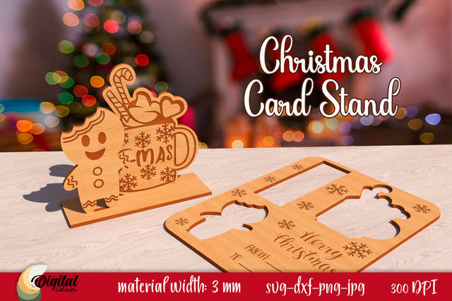 Christmas Home Decor SVG. Christmas Card Stand Laser Cut 3D. SVG Evgenyia Guschina 