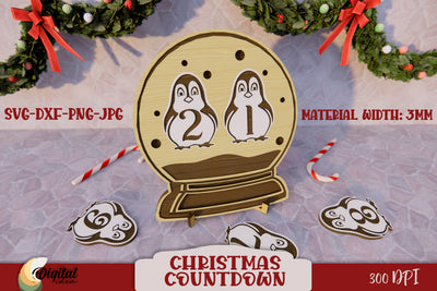 Christmas Home Decor SVG. Christmas Countdown Laser Cut. SVG Evgenyia Guschina 