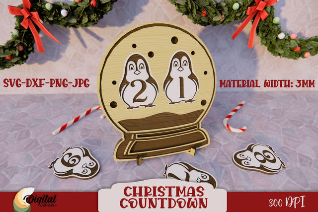 Christmas Home Decor SVG. Christmas Countdown Laser Cut. SVG Evgenyia Guschina 