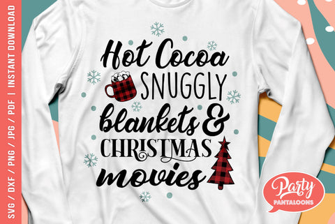CHRISTMAS HOT COCOA SNUGGLY BLANKETS XMAS MOVIES SVG | funny Christmas Svg SVG Partypantaloons 