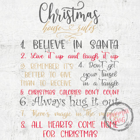 Christmas House Rules Svg, Funny Christmas Svg, Christmas Sign for Cricut / Silhouette SVG MaiamiiiSVG 