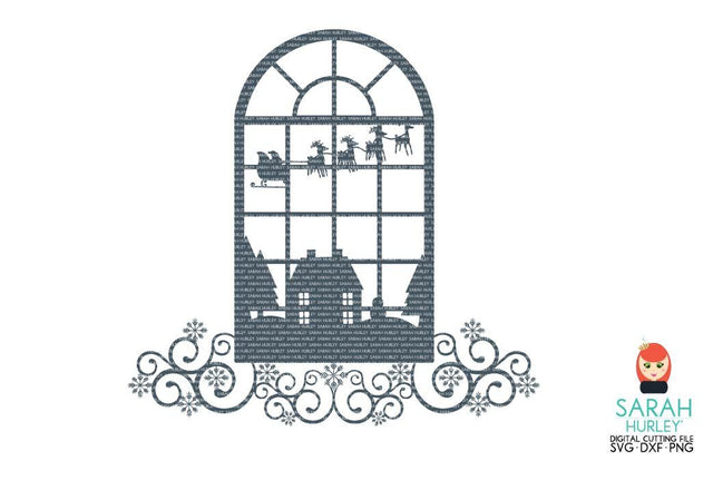 Christmas House Scene Window SVG Sarah Hurley 