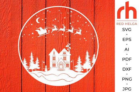 Christmas House SVG - Xmas Sign Cut File SVG RedHelgaArt 