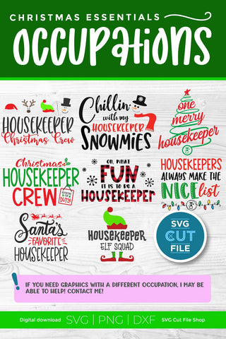 Christmas Housekeeper SVG bundle SVG SVG Cut File 