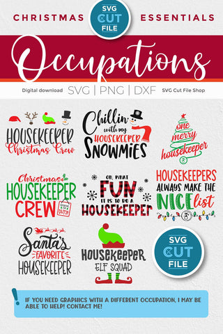 Christmas Housekeeper SVG bundle SVG SVG Cut File 