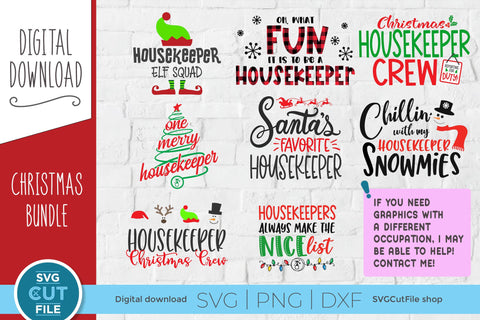 Christmas Housekeeper SVG bundle SVG SVG Cut File 