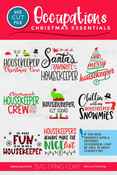 Christmas Housekeeper SVG bundle SVG SVG Cut File 