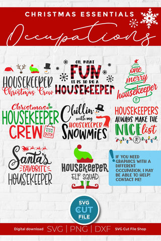 Christmas Housekeeper SVG bundle SVG SVG Cut File 