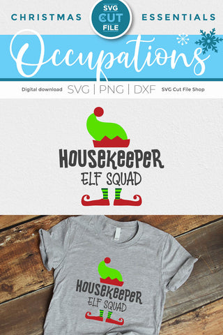Christmas Housekeeper svg-Elf Squad SVG SVG Cut File 