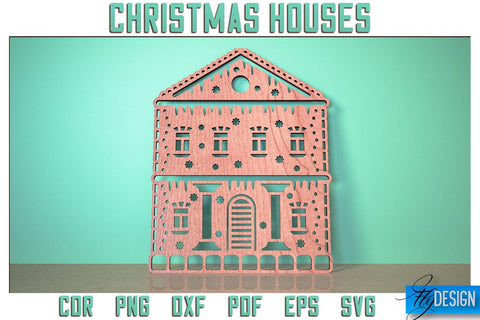 Christmas Houses SVG Design | Christmas Decoration SVG | Gift Design SVG SVG Fly Design 