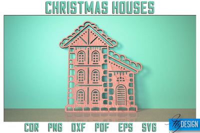Christmas Houses SVG Design | Christmas Decoration SVG | Gift Design SVG SVG Fly Design 