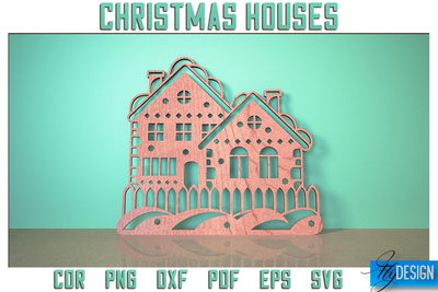 Christmas Houses SVG Design | Christmas Decoration SVG | Gift Design SVG SVG Fly Design 
