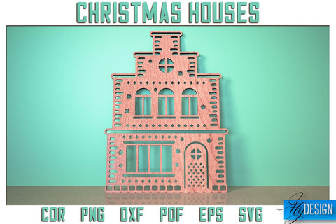Christmas Houses SVG Design | Christmas Decoration SVG | Gift Design SVG SVG Fly Design 