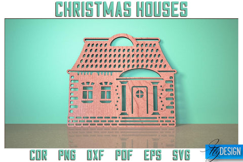 Christmas Houses SVG Design | Christmas Decoration SVG | Gift Design SVG SVG Fly Design 