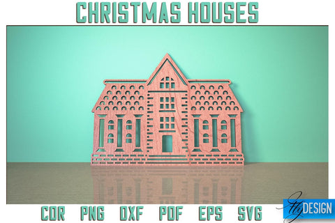 Christmas Houses SVG Design | Christmas Decoration SVG | Gift Design SVG SVG Fly Design 